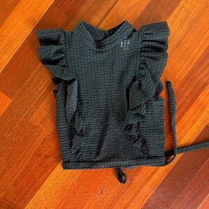 Maeve Black Ruffle Blouse